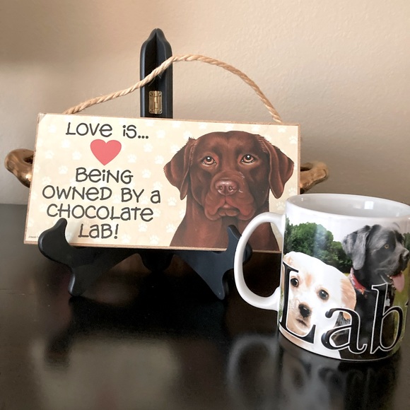 “Love is Being Owned By a Chocolate Lab!” Sign & 16oz Mug - Picture 2 of 9